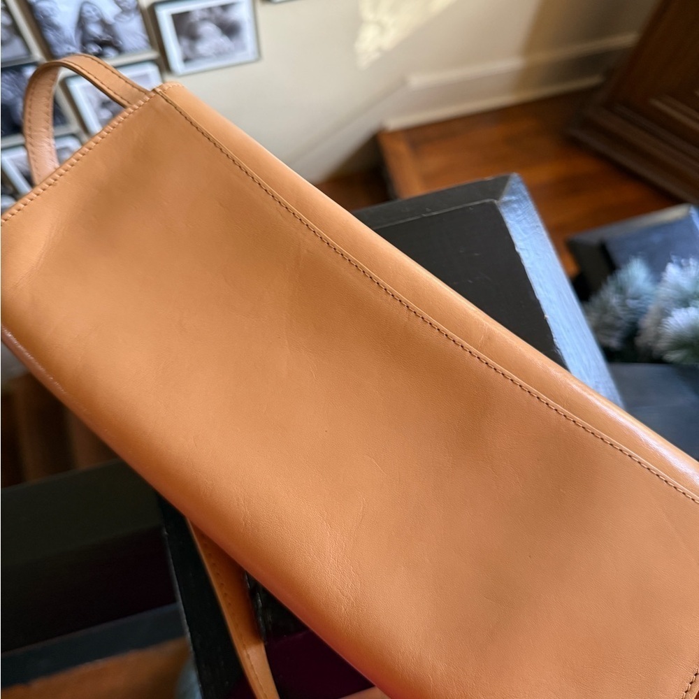 Monsac Tan Leather Minimalist Shoulder Bag. Preowned. 10 1/2” long X 5” high. - Picture 14 of 14